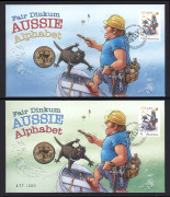 2016 Australia Post $1 "Fair Dinkum Aussie Alphabet - T" PNC, limited edition 177/200, together with $1 "Fair Dinkum Aussie Alphabet - T" non-limited edition PNC. (2 items)