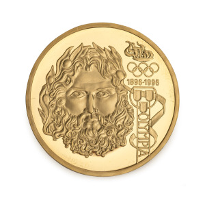 Austria: 1995 1000sch gold Proof (16.97g), produced for the IOC Centennial 1896-1996 Series - featuring Zeus and an ancient Greek temple.