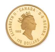 Canada: 1992 $175 gold Proof (16.97g), produced for the IOC Centennial 1896-1996 Series - featuring athletes with the Olympic torch.