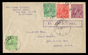 Aerophilately & Flight Covers: 21 July 1925 (AAMC.88) Broken Hill - Sydney flown cover, carried via the Australian Aerial Services inaugural flight.