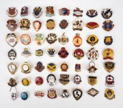 VARIOUS FOOTBALL CLUB BADGES: Noted South 1925, New Town 1939, Colonel Light Gardens 1948, West Torrens 1949, Georgetown 1957, Kyneton 1957, Golden Square 1958, Solomontown 1958, Waikerie 1967, Norwood 1969, Elizabeth 1974, Kilburn 1976, and many others. 