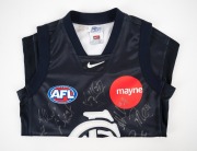 CARLTON: Nike guernsey (size M), signed by numerous 2002 squad members including Anthony Koutoufides, Andrew McKay, Simon Beaumont, and Adrian Hickmott. - 3