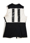 PORT ADELAIDE MAGPIES: Early 1990s lace-up guernsey, "Magpies Port Adelaide Football Club SANFL" and "Jetspress" patches on front, number 11 on back, "Vic Hill Premiership Football Jacket, Adelaide" tag at collar. - 2