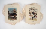SWANS BEST AND FAIREST: Collection of twenty-two signed pictures, all window mounted, 25.5 x 20cm overall; noted Ron Clegg, Jim Taylor, Jim Dorgan, Bob Skilton, Peter Bedford, Ricky Quade, Graham Teasdale, Bernie Evans, Paul Kelly, plus seventeen unsigned