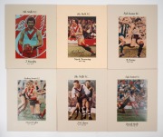 SWANS BEST AND FAIREST: Collection of twenty-two signed pictures, all window mounted, 25.5 x 20cm overall; noted Ron Clegg, Jim Taylor, Jim Dorgan, Bob Skilton, Peter Bedford, Ricky Quade, Graham Teasdale, Bernie Evans, Paul Kelly, plus seventeen unsigned - 2