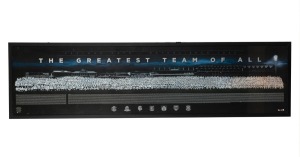 GEELONG - THE GREATEST TEAM OF ALL: Attractively framed composite photograph, limited edition 93/100, accompanied by a CoA and the official booklet naming all the players depicted; framed and glazed, 43 x 161cm overall.