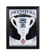 GEELONG: A collection of eight attractively framed and glazed Premiership celebration displays, featuring 2006, 2009, and 2011; the largest 68.5 x 109.5cm overall. (8 items) - 2