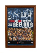 GEELONG: A collection of eight attractively framed and glazed Premiership celebration displays, featuring 2006, 2009, and 2011; the largest 68.5 x 109.5cm overall. (8 items) - 3