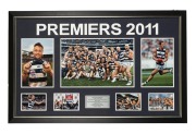 GEELONG: A collection of eight attractively framed and glazed Premiership celebration displays, featuring 2006, 2009, and 2011; the largest 68.5 x 109.5cm overall. (8 items) - 6