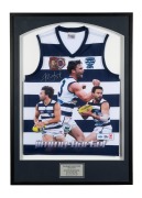 GEELONG: An attractively framed "Jimmy Bartell Player Impact Jumper", presented in combination with a plaque describing his achievements for Geelong, accompanied by an AFL Players' Association CoA, limited edition #57/100; framed and glazed, overall 102 x - 2