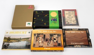 PROOF YEAR SETS: Group of three sets comprising 1988, 1990, and 1992 Barcelona Olympics, plus three uncirculated sets of similar vintage.