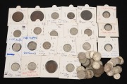 Group comprising thirty-eight 1918-1963 sixpences, together with twenty-five 1910-63 threepences, plus two pennies and three halfpennies; mixed condition. (68 items)
