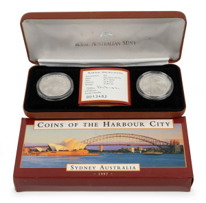 1997 Coins of the Harbour City, $10 fine silver coin pair in presentation case and box of issue, with Certificate.