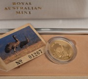 TWO HUNDRED DOLLARS, 1991 $200 gold Emu, Proof; in original case of issue with CofA. - 2