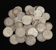 Sixpence: Group of pre-decimals comprising sixteen 1910-45 sixpences, twenty-four 1910-44 threepences, and three 1947-64 threepences; mixed condition. (43 items)