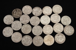 One Shilling: Group of twenty-three shillings, spanning the years 1910 to 1943; mixed condition. (23 items)