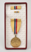 PHILIPPINES: 1950-53 Korean Campaign Medal with enamelled ribbon bar and lapel pin. The medal recognizes the 1,468-troop contingent (PEFTOK) that served in Korea, including participation in the Battle of Yultong and Hill Eerie.