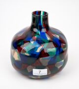 FULVIO BIANCONI (1915-1996) vase a tessere e triangolari for VENINI & Co. MURANO, circa 1955, bearing remains of original paper label, 18cm high. Note: A similar shaped vase illustrated in the publication "I Vetri Di Fulvio Bianconi" by Rossana Bossaglia - 3