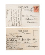 Group of two c. 1906 Fred Booty "Football Series" postcards, comprising "Seeing the umpire home" and "Shut the gate, he's bolted !!!". (2 items) - 2