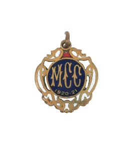 44 · MELBOURNE CRICKET CLUB: Membership fob for 1920-21, member number 1629, made by C. Bentley.