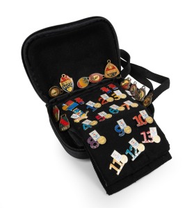 PINS AND FOBS: Group of thirty-four items, comprising twenty-three Sydney 2000 Olympics pins, eight 1965-81 Western Suburbs Newcastle Leagues Club fobs, and three 1964-69 Melbourne Cricket Club fobs.