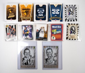 SELECT AFL TRADING CARDS: Four different Select Premiers 25-card sets (2007/08/09/13), together with 2011 Select Collingwood Captains/Legends twelve-card set, plus a quantity of other non-Select AFL and cricket cards.
