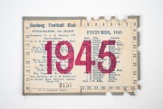 GEELONG: 1945 member's season ticket, with list of fixtures, and punched holes for each game attended. - 2