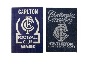 CARLTON: Member's season tickets for 1964 and 1981 (Premiership year), each with fixture list and holes punched for each game attended. (2 items)