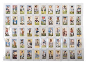 CIGARETTE CARDS: 1931 W.A. & A.C. Churchman "Sporting Celebrities" complete set [50], noted Don Bradman and Walter Lindrum, plus 5 duplicates; G/VG. (55 items)