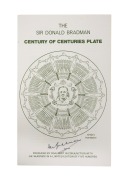 DON BRADMAN: Original pen signature on an application form (1979) for the purchase of a "Don Bradman Century of Centuries Plate" to be made by Coalport.