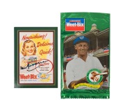 DON BRADMAN: Original pen signature on card 12 of the 20 Weet-bix cards in "The Don Bradman Collection", with the original wrapper. (2 items)
