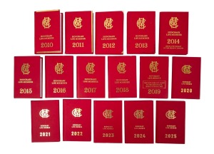 235 · KEITH STACKPOLE - MARYLEBONE CRICKET CLUB: Stackpole's sixteen honorary life membership cards from the years 2010 to 2025, listing all the fixtures at Lords. (16 items)