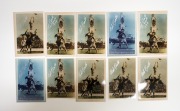 BOB PRATT: Group of ten signed photographs, mostly of Pratt in action, the largest 21.5 x 5cm. (10 items) - 2