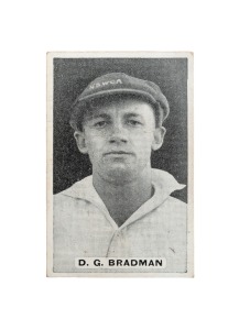 306 · DON BRADMAN: 1932-33 Sweetacres Champion Chewing Gum "Test Records" card number 15; condition EF.