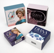 NEW ZEALAND: PRINCESS DIANA - SILVER PROOFS: Four Tokelauan coins, all in presentation case with box and CoA, comprising 2017 $10 5oz #15/500, 2017 $1 20g sterling silver, 2022 $10 5oz #47/500, and 2022 $5 1oz #9/2500. (4 items).
