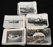 POSTCARDS - SHIPPING: A collection of more than three hundred postcards and postcard-size (or smaller) photographs of boats and ships, most of them black and white, early 20th century, and unused. (300+ items)