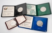 $10 silver coins, uncirculated in the wallets of issue: 1982 Commonwealth Games, 1986 South Australia, 1987 New South Wales, & 1988 Landing at Port Jackson. (4). - 2