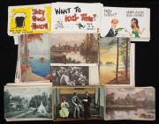 POSTCARDS: Group of more than three hundred and sixty postcards, with genres including romance (Bamforth, Valentine's, Solomon Bros., Davidson Bros.), bawdy and irreverent 1970s seaside types, 1910s nature and artworks (Tuck, Faulkner, Phillimore), and ma