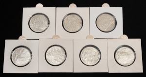 Two Shillings: GEORGE VI, 1940 (1), 1941 (2), 1942 (1), 1942S (3), VF+ to EF+. (Total: 7).