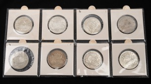 Two Shillings: GEORGE VI, 1943 (2), 1943S (1), 1944 (2), 1944S (3), VF+ to aUnc. (Total: 8).