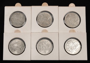 Two Shillings: GEORGE VI, 1945 (3), 1946 (2), 1947 (1), VF+ to aUnc. (Total: 6).