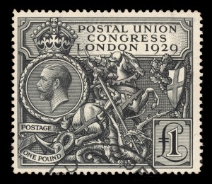GREAT BRITAIN: 1840 - 1951 collection in Lighthouse album; including 1d blacks (2, one defective), 1880 3d and 6d Surcharges, 1883-4 set to 1/-, QV high-values to 10/-, Edward VII values to 10/-, 1929 &pound;1 PUC, 1948 &pound;1 RW, 1902 Army Officials to 6d, QV Govt