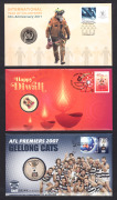 An album containing nineteen Australia Post PNCs, spanning the years 2011 to 2019, including noted 2016 $1 Decimal Currency Australia, 2016 $2 Decimal Currency Australia, 2018 Borobi (overprinted ANDA Perth Money Expo 2018 125/500), 2018 The Magic Pudding