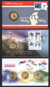 An album containing eighteen Australia Post PNCs, spanning the years 2011 to 2015, including noted 2012 London Olympic Games (three-coin set), 2012 "50 Years Racing At Bathurst", 2013 Black Caviar, and others.