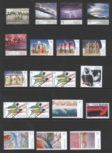 An album filled with MUH Australian stamps, issued in years spanning the 1980s to 2010s, inserted individually and in strips, miniature sheets, and booklets; FV $400+, highest denomination $5.