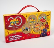 THE WIGGLES: 2011 20th Birthday commemorative set of four $1 coins, comprising red, yellow, blue, and purple Wiggles, in presentation case.