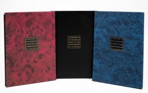 SELECTION OF THE ENGRAVED STAMPS OF THE COMMONWEALTH OF AUSTRALIA: Group of three limited edition albums in slipcases, comprising 2001 "Federation" with thirty blue proofs, 2003 "Royalty" with thirty-two red proofs, and 2005 "Transport & Communication" wi