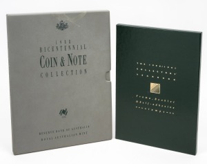 RAM 1988 Bicentennial Coin & Note Collection comprising $2/$5/$10 (sterling silver) coins, $2/$5 (paper), and $10 (polymer), together with "The 1990/1991 Collectors' Yearbook". (2 items)