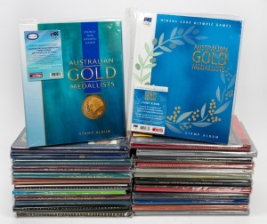 Group of twenty-two Australia Post Stamp Collection Yearbooks spanning 1990 to 2009 consecutively (incl. 1991/92 & 1992/93 Frama), plus Sydney 2000 Australian Gold Medallists/Athens 2004 Australian Gold Medallists/2006 Commonwealth Games/Beijing 2008 stam