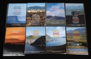 ICELAND: 1987-94 Post Office Annual Packs complete; with values to 300kr. Thematics include birds, flowers, aviation, ships, etc. MUH. Current Retail US$380++.